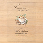 Boho Love is Brewing ブライダルシャワー アクリル招待状 (正面)