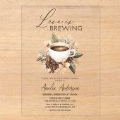 Boho Love is Brewing ブライダルシャワー アクリル招待状 (正面)