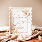 Boho Love is Sweet Shower Dessert Sign ポスター
