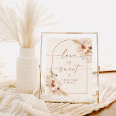 Boho Love is Sweet Shower Dessert Sign ポスター