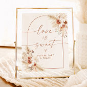 Boho Love is Sweet Shower Dessert Sign ポスター