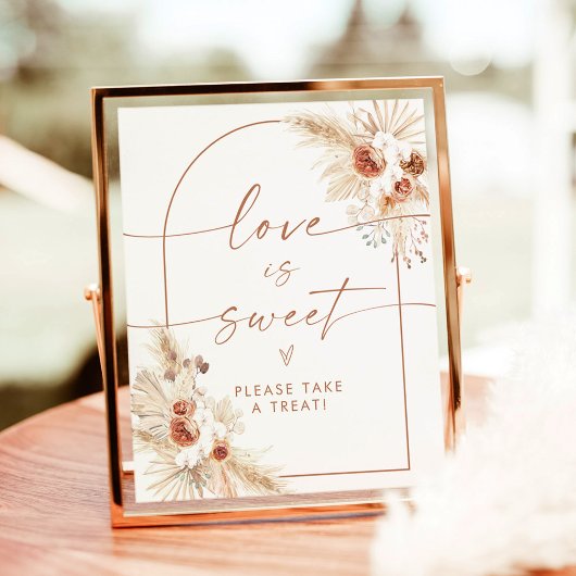 Boho Love is Sweet Shower Dessert Sign ポスター