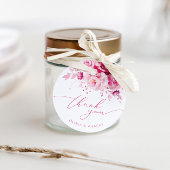 Boho Magentaホットピンクフローラ結婚ズサンキュー フェイバータグ