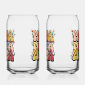 Boho "Mama" Stacked Typography ガラス缶 (左)