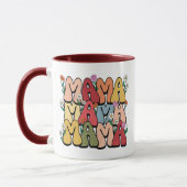 Boho "Mama" Stacked Typography マグカップ (左)