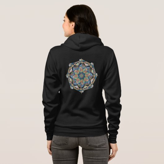Boho Mandala Bloom in Love Zip Hoodie パーカ (裏面フル)