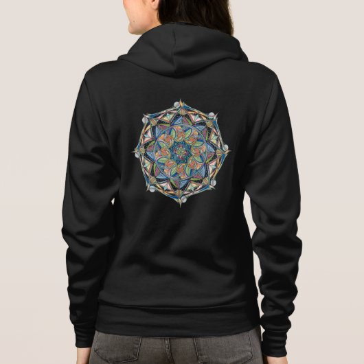 Boho Mandala Bloom in Love Zip Hoodie パーカ (裏面)