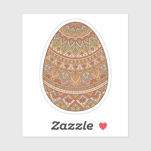 Boho Mandala Easter Egg Earth Tones Aesthetic  シール (シート)