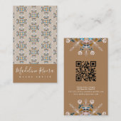 Boho Mandala Henna Artist Yoga Macrame Pattern 名刺 (正面/裏面)