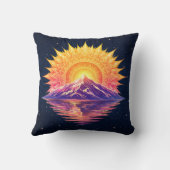 Boho Mandala Mountain Sunset | Cosmic Night Sky クッション (裏面)