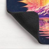 Boho Mandala Mountain Sunset | Cosmic Night Sky マウスパッド (コーナー)