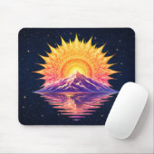 Boho Mandala Mountain Sunset | Cosmic Night Sky マウスパッド (マウス)