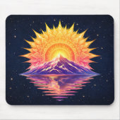 Boho Mandala Mountain Sunset | Cosmic Night Sky マウスパッド (正面)