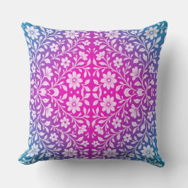 Boho Mandala Pink & Purple throw Pillow クッション