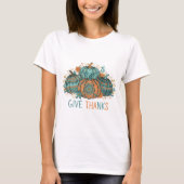 Boho Mandala Pumpkins Give Thanks Thanksgiving Tシャツ (正面)