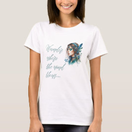 Boho Mandala T-Shirt – Floral Feathers Tシャツ