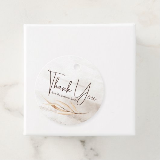 Boho Marble Script Thank you フェイバータグ (インサイチュ)