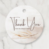 Boho Marble Script Thank you フェイバータグ (正面)