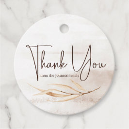 Boho Marble Script Thank you フェイバータグ