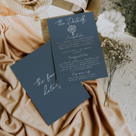 Boho Marina Blue Floral Bouquet Wedding Details エンクロージャーカード