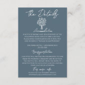 Boho Marina Blue Floral Bouquet Wedding Details エンクロージャーカード (正面)