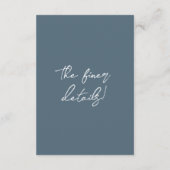 Boho Marina Blue Floral Bouquet Wedding Details エンクロージャーカード (裏面)