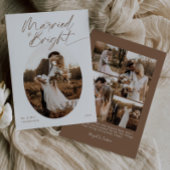 Boho Married & Bright Elegant Script Christmas シーズンカード