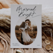 Boho Married & Bright Minimalist Script Christmas シーズンカード