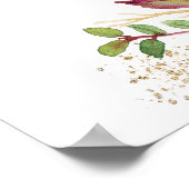 Boho marsalaフローラ赤ちゃんシャワー歓迎サイン ポスター (角)