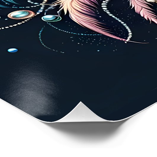 Boho Masquerade Feather Jewel Mask ポスター (コーナー)