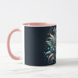 Boho Masquerade Feather Jewel Mask マグカップ