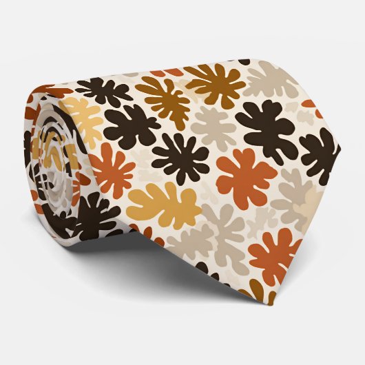 Boho Matisse Flower Pattern ネクタイ (ロール)