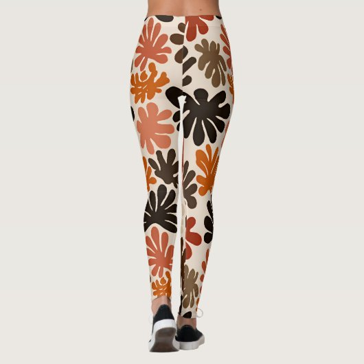 Boho Matisse Flower Pattern  レギンス (裏面)
