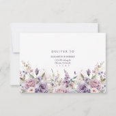 Boho Mauve and Lilac Flowers Wedding RSVP Card (裏面)