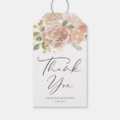 Boho Mauve Peach Flowers 結婚'S Thank You ギフトタグ (裏面)