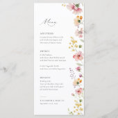 Boho Meadow Wildflower Wedding Menu メニュー (正面)