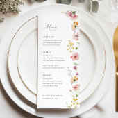 Boho Meadow Wildflower Wedding Menu メニュー