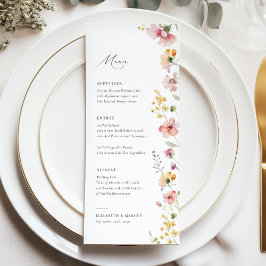 Boho Meadow Wildflower Wedding Menu メニュー