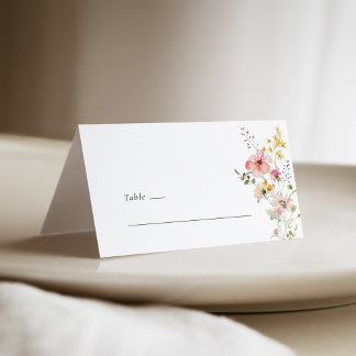 Boho Meadow Wildflower Wedding Place Card プレイスカード