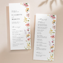 Boho Meadow Wildflower Wedding Program プログラム