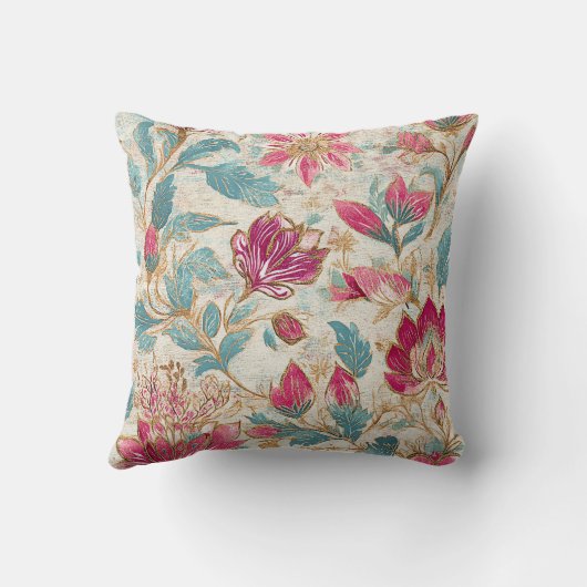 Boho Medallion Throw Pillow クッション (裏面)