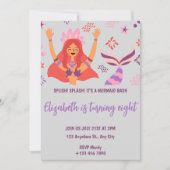 Boho Mermaid Birthday Invitation 招待状 (正面)