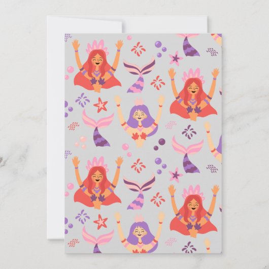 Boho Mermaid Birthday Invitation 招待状 (裏面)