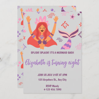 Boho Mermaid Birthday Invitation 招待状