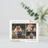 Boho Merryモダン Christmasフォトコラージュ ポストカード (スタンド正面)