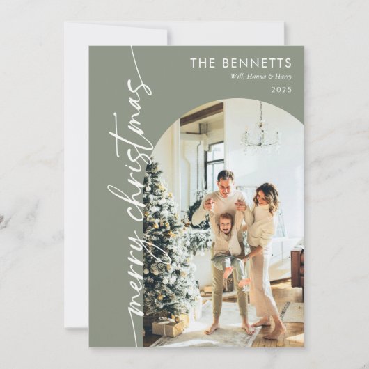 Boho Merryモダン Christmas Archの写真 シーズンカード (正面)