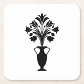 Boho Mid Century Flower Pot スクエアペーパーコースター (正面)