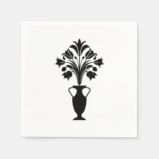 Boho Mid Century Flower Pot スタンダードカクテルナプキン (正面)