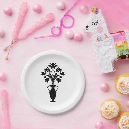 Boho Mid Century Flower Pot ペーパープレート (パーティー)
