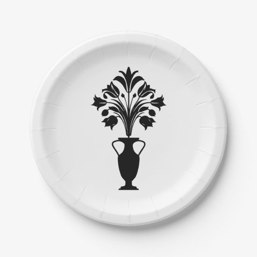 Boho Mid Century Flower Pot ペーパープレート (正面)